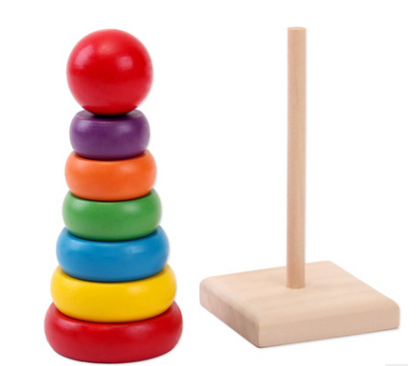 Rainbow Nesting Rings and Stacking Pole