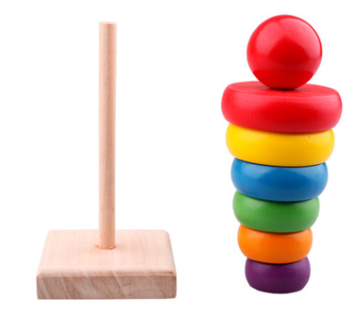 Rainbow Nesting Rings and Stacking Pole