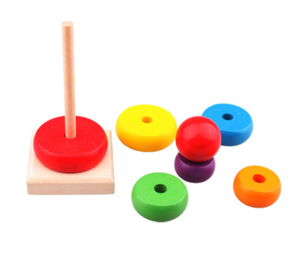 Rainbow Nesting Rings and Stacking Pole