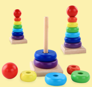 Rainbow Nesting Rings and Stacking Pole