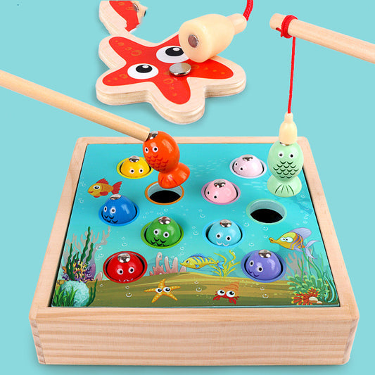 Kids' Wooden Fishing Toy Box